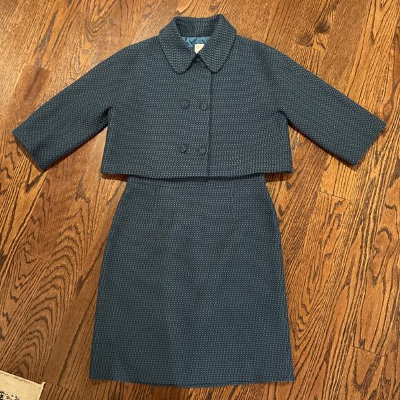 RED VALENTINO Women Green Blazer Jacket And Skirt Suit Size 10 - Picture 1 of 14